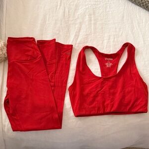 Splits59 Red Airweight Set (Sara Bra and High Waist Leggings)